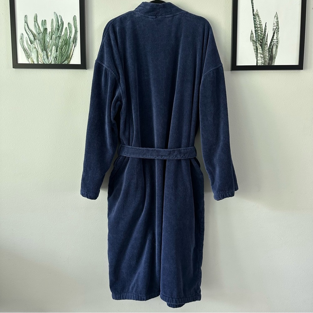 Ralph Lauren Navy Terry Robe with Red Polo Embroidery L/XL - Picture 2 of 6